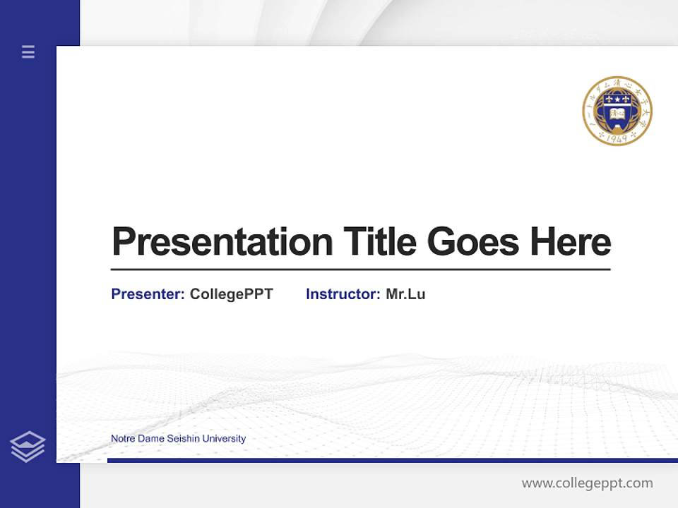 Notre Dame Seishin University Thesis Proposal/Graduation Defense PPT Template4:3 ratio PPT effect preview image5