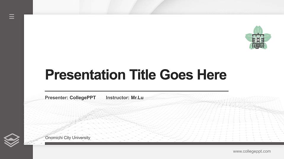 Onomichi City University Thesis Proposal/Graduation Defense PPT Template16:9 ratio PPT effect preview image1