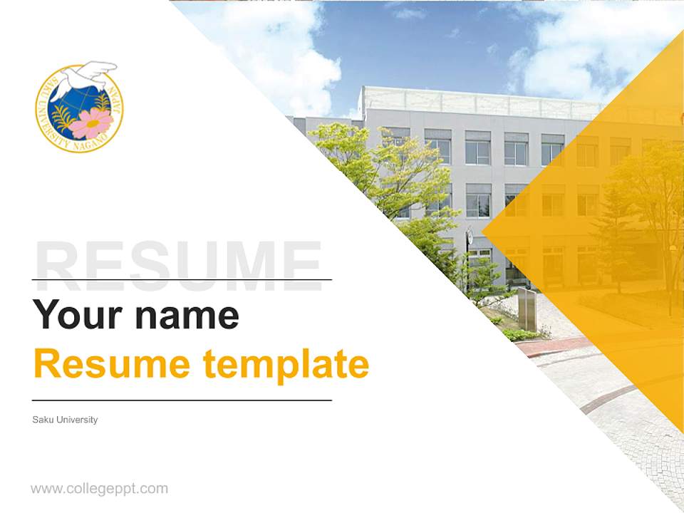 Saku University Resume PPT Template4:3 ratio PPT effect preview image5