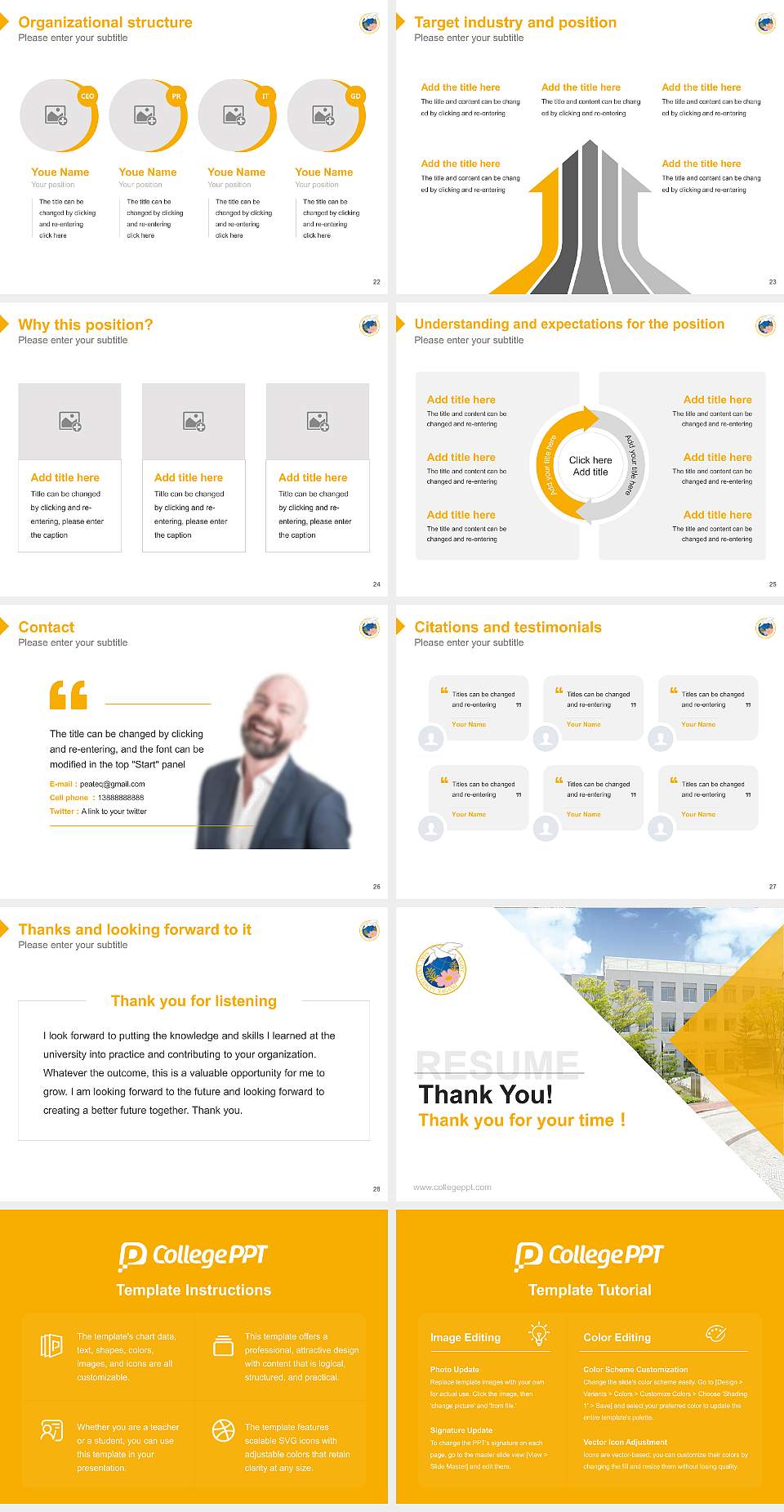 Saku University Resume PPT Template4:3 ratio PPT effect preview image4