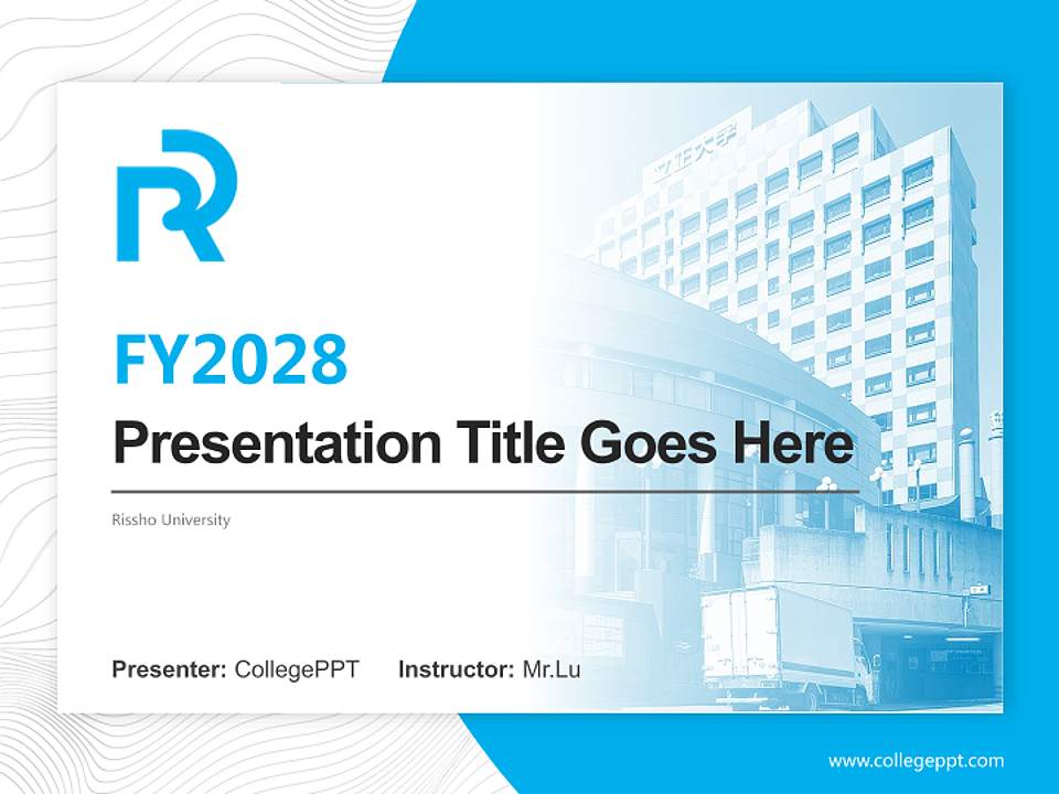 Rissho University Academic Presentation/Research Findings Report PPT Template4:3 ratio PPT effect preview image5