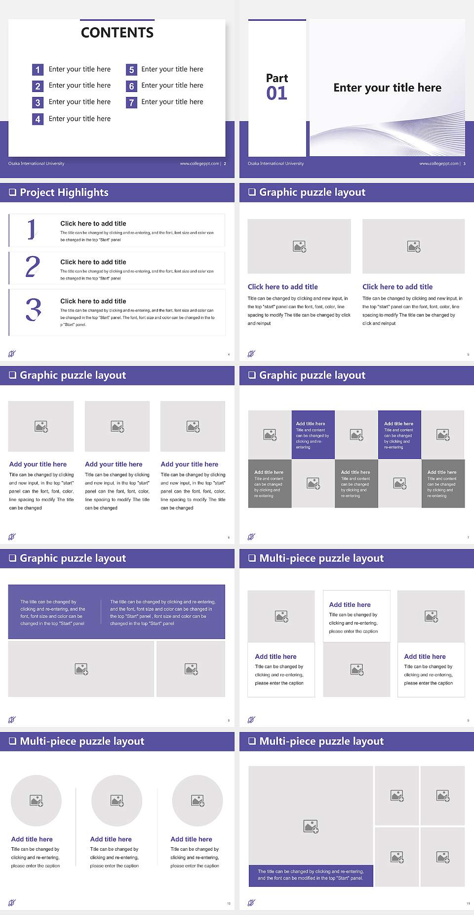 Osaka International University General PPT Template4:3 ratio PPT effect preview image2