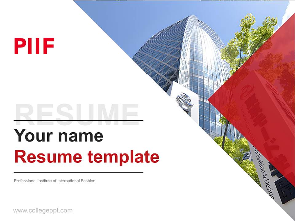 Professional Institute of International Fashion Resume PPT Template4:3 ratio PPT effect preview image5