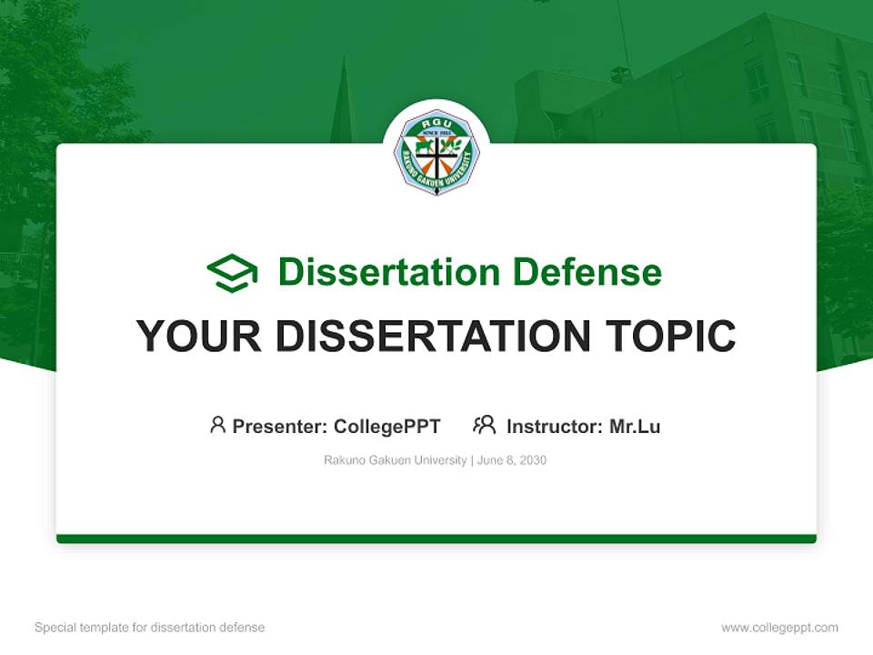 Rakuno Gakuen University Graduation Thesis Defense PPT Template4:3 ratio PPT effect preview image7