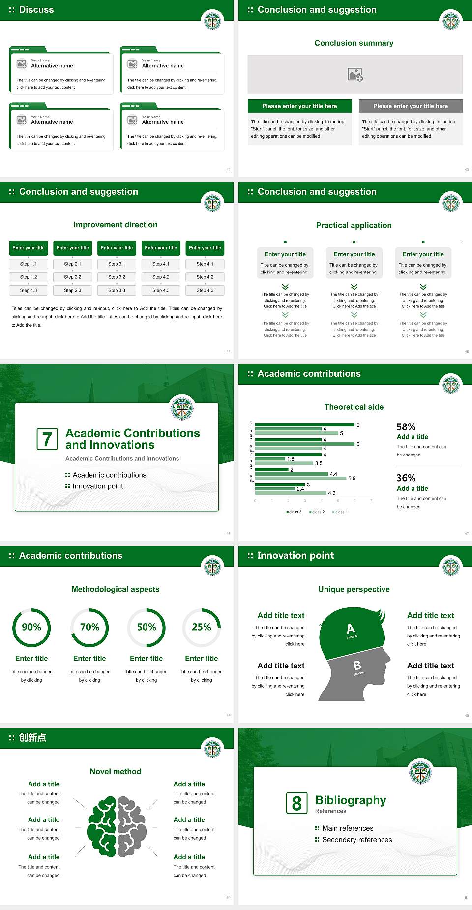 Rakuno Gakuen University Graduation Thesis Defense PPT Template4:3 ratio PPT effect preview image6