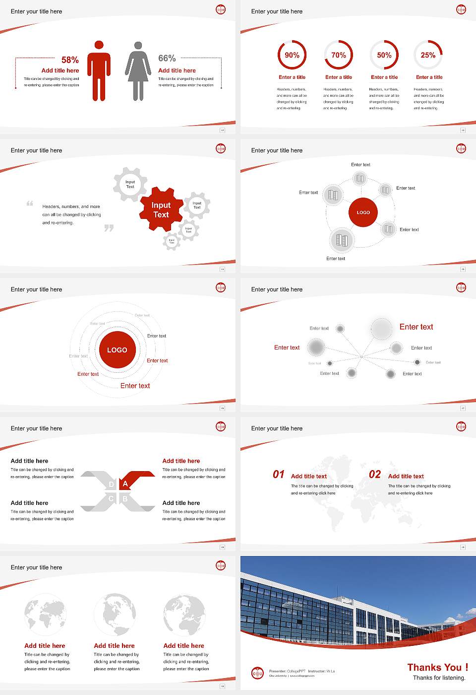 Ohu University Course/Courseware Creation PPT Template16:9 ratio PPT effect preview image4