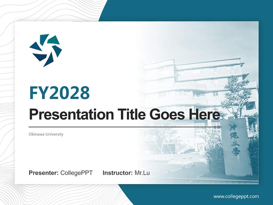 Okinawa University Academic Presentation/Research Findings Report PPT Template4:3 ratio PPT effect preview image5