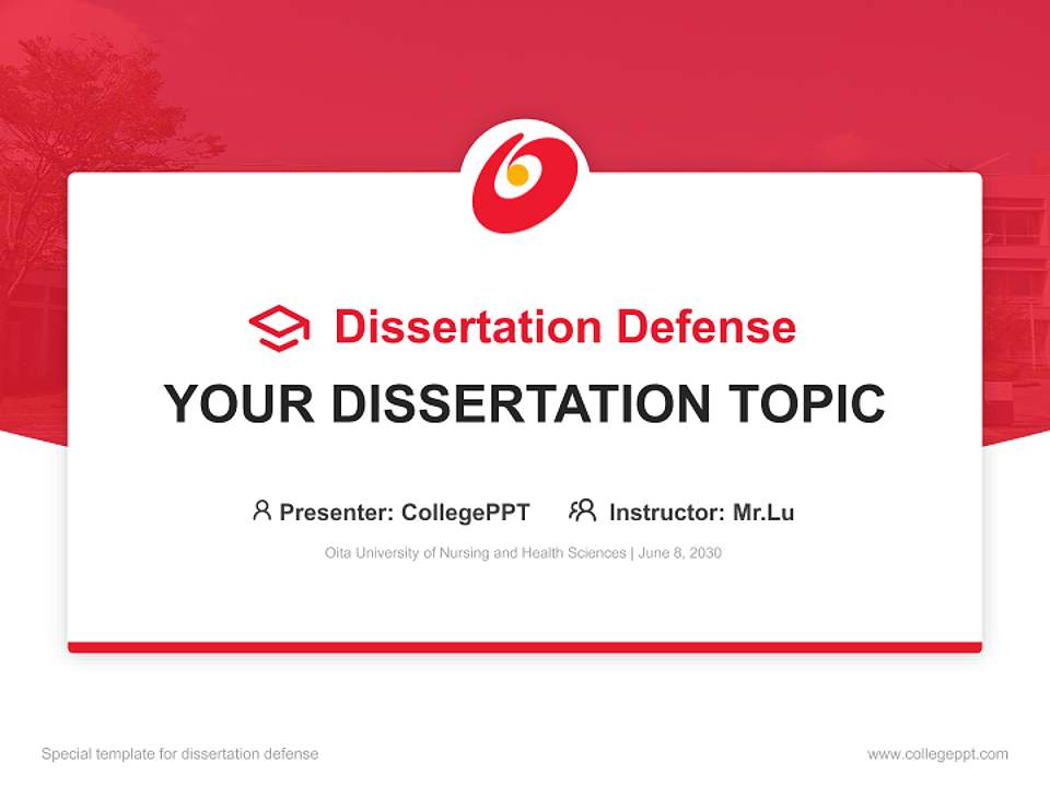 Oita University of Nursing and Health Sciences Graduation Thesis Defense PPT Template4:3 ratio PPT effect preview image7