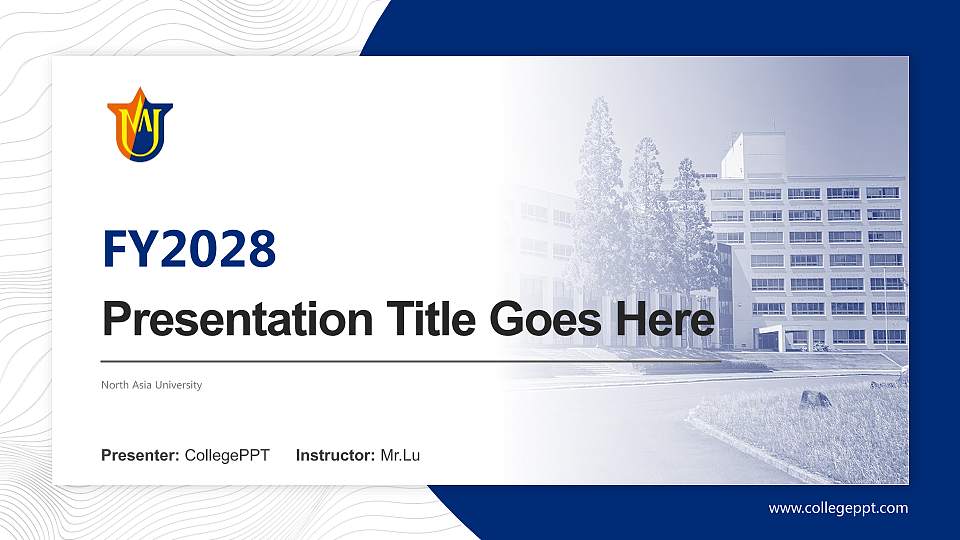 North Asia University Academic Presentation/Research Findings Report PPT Template16:9 ratio PPT effect preview image
