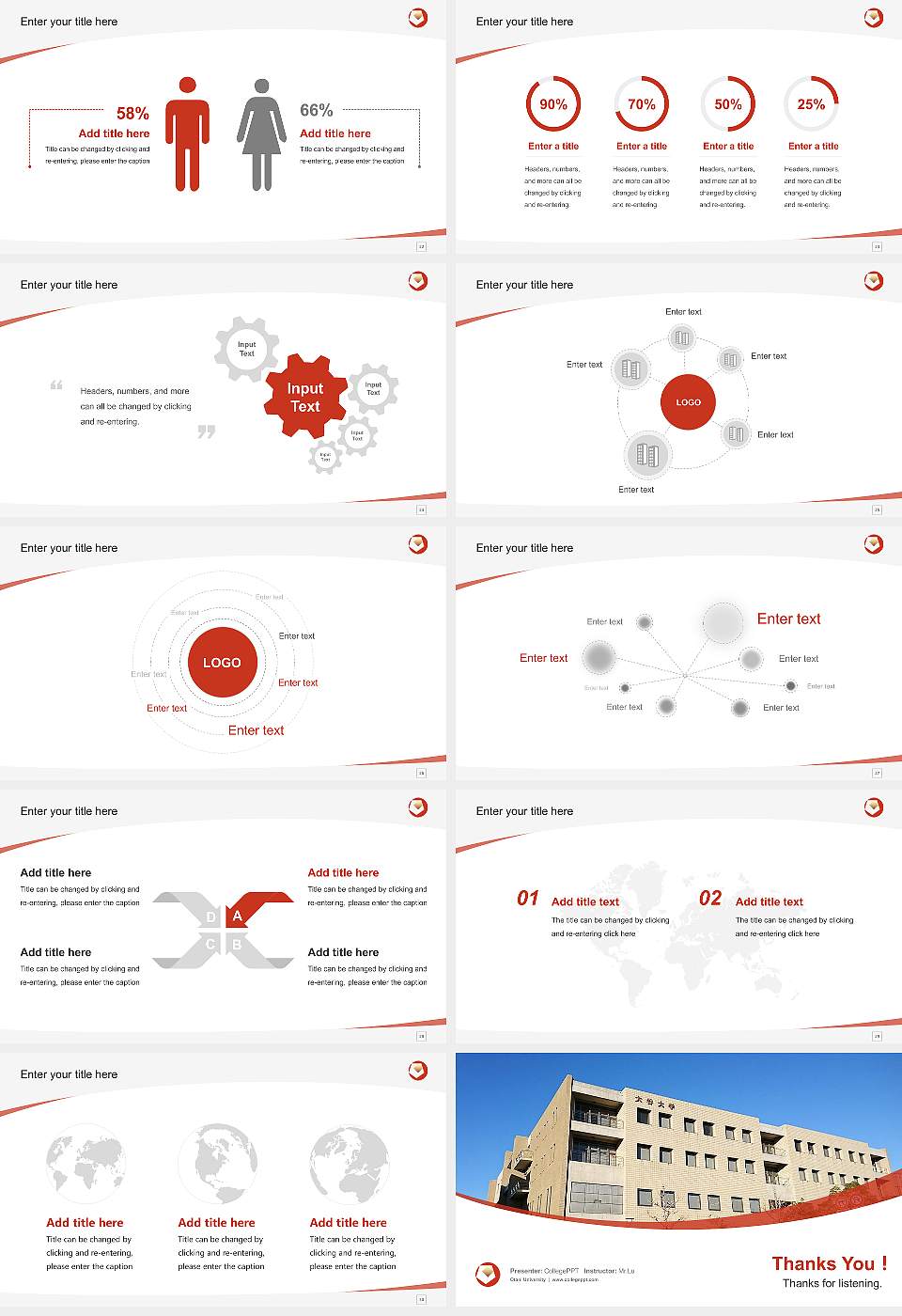 Otani University Course/Courseware Creation PPT Template16:9 ratio PPT effect preview image4