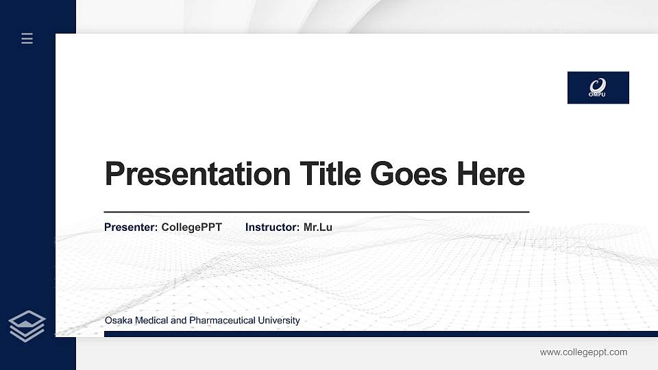 Osaka Medical and Pharmaceutical University Thesis Proposal/Graduation Defense PPT Template16:9 ratio PPT effect preview image