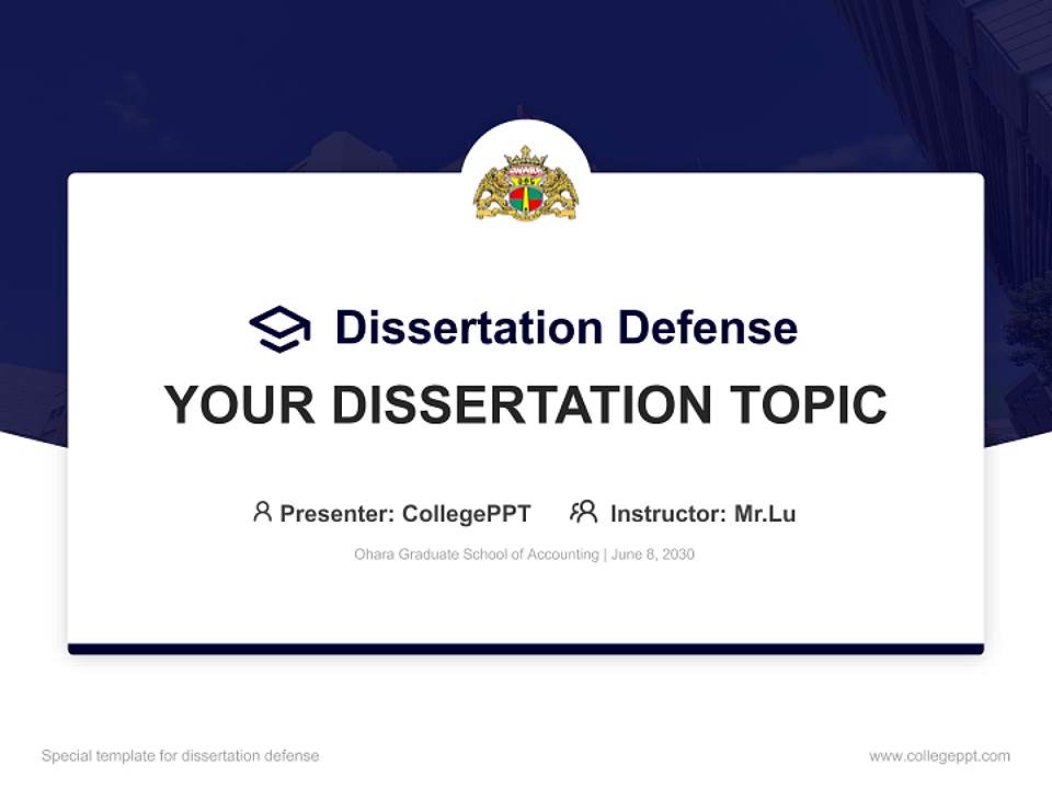 Ohara Graduate School of Accounting Graduation Thesis Defense PPT Template4:3 ratio PPT effect preview image7