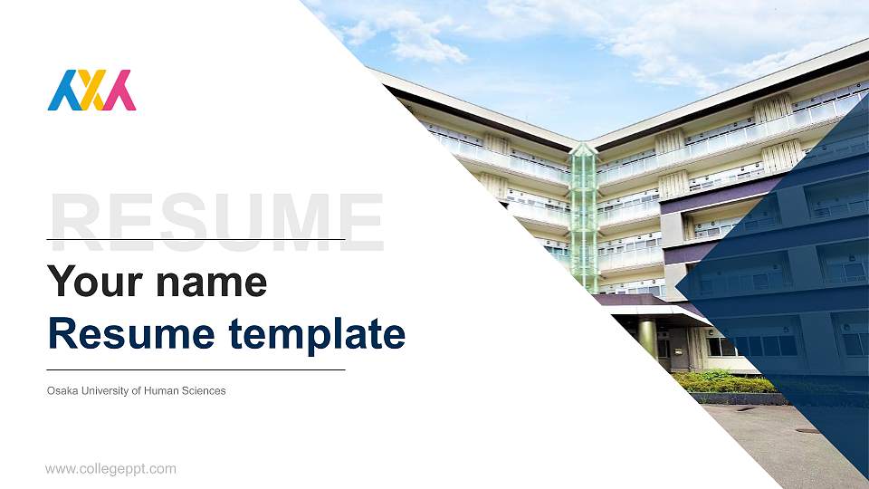Osaka University of Human Sciences Resume PPT Template16:9 ratio PPT effect preview image