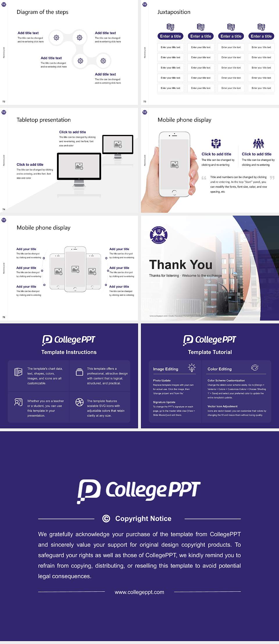 Osaka Kawasaki Rehabilitation University Competition/Entrepreneurship Contest PPT Template4:3 ratio PPT effect preview image9