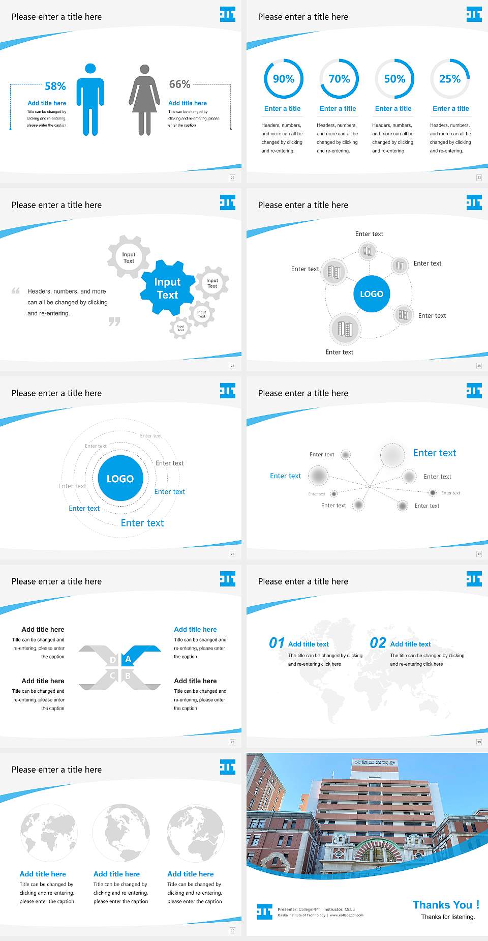 Osaka Institute of Technology Course/Courseware Creation PPT Template4:3 ratio PPT effect preview image4