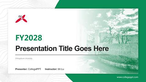 Ohkagakuen University Academic Presentation/Research Findings Report PPT Template