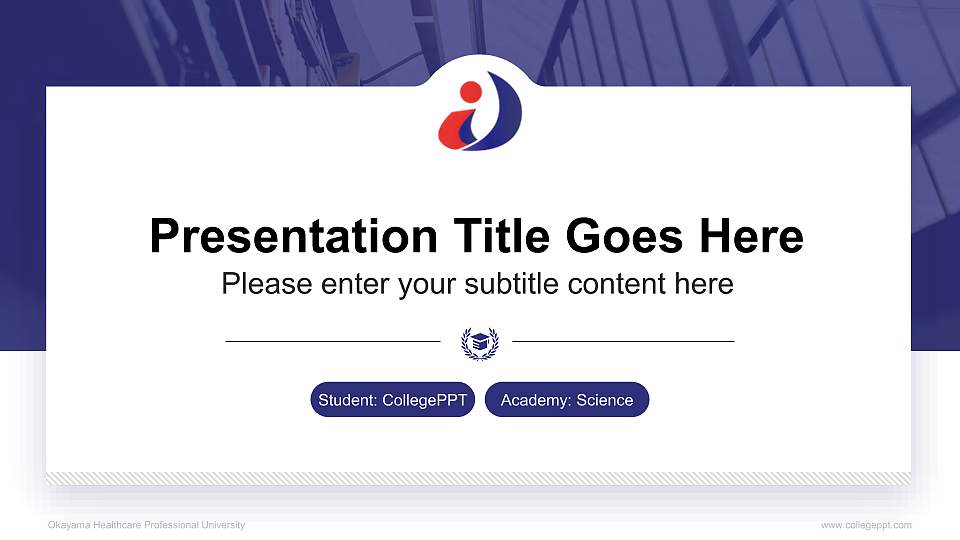Okayama Healthcare Professional University National Scholarship Defense PPT Template16:9 ratio PPT effect preview image