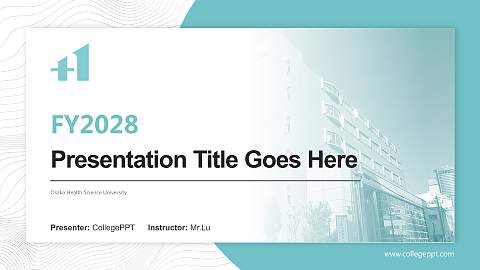Osaka Health Science University Academic Presentation/Research Findings Report PPT Template