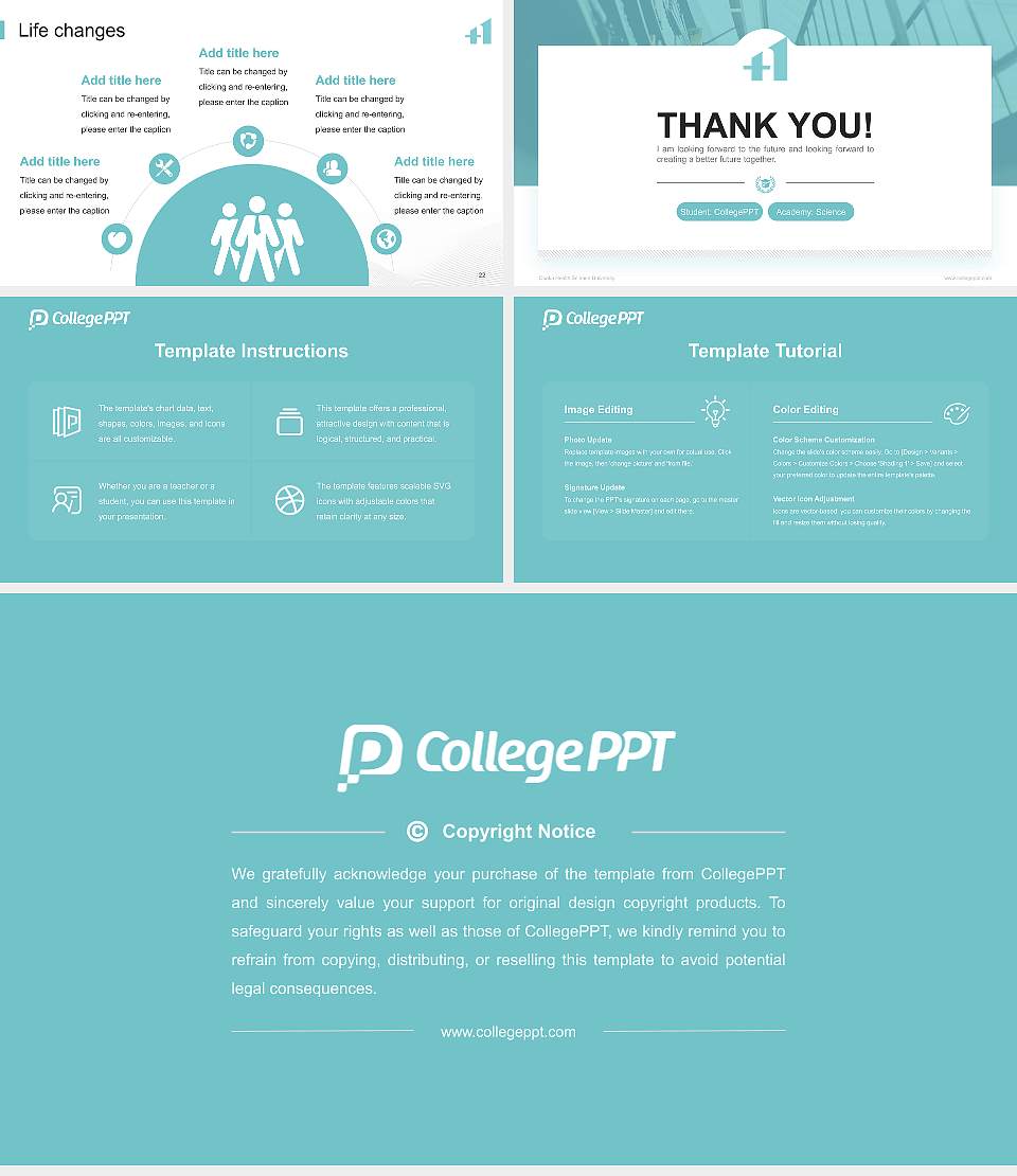 Osaka Health Science University National Scholarship Defense PPT Template16:9 ratio PPT effect preview image4