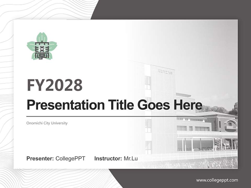 Onomichi City University Academic Presentation/Research Findings Report PPT Template4:3 ratio PPT effect preview image5