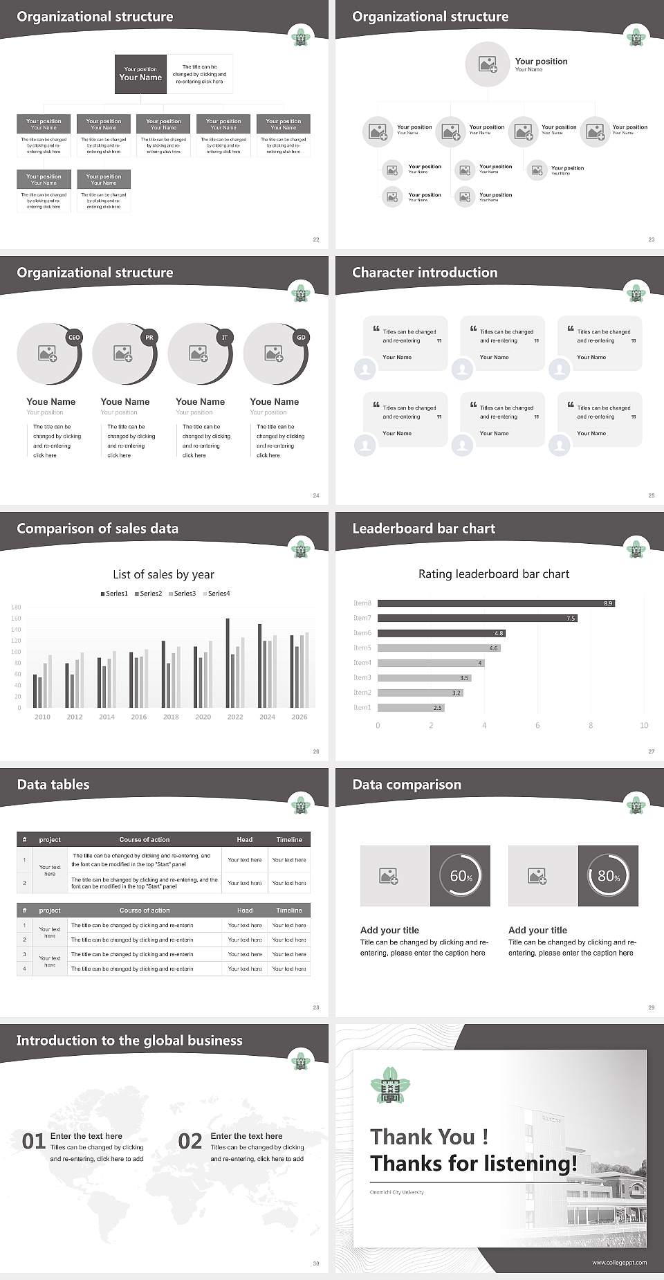 Onomichi City University Academic Presentation/Research Findings Report PPT Template4:3 ratio PPT effect preview image4