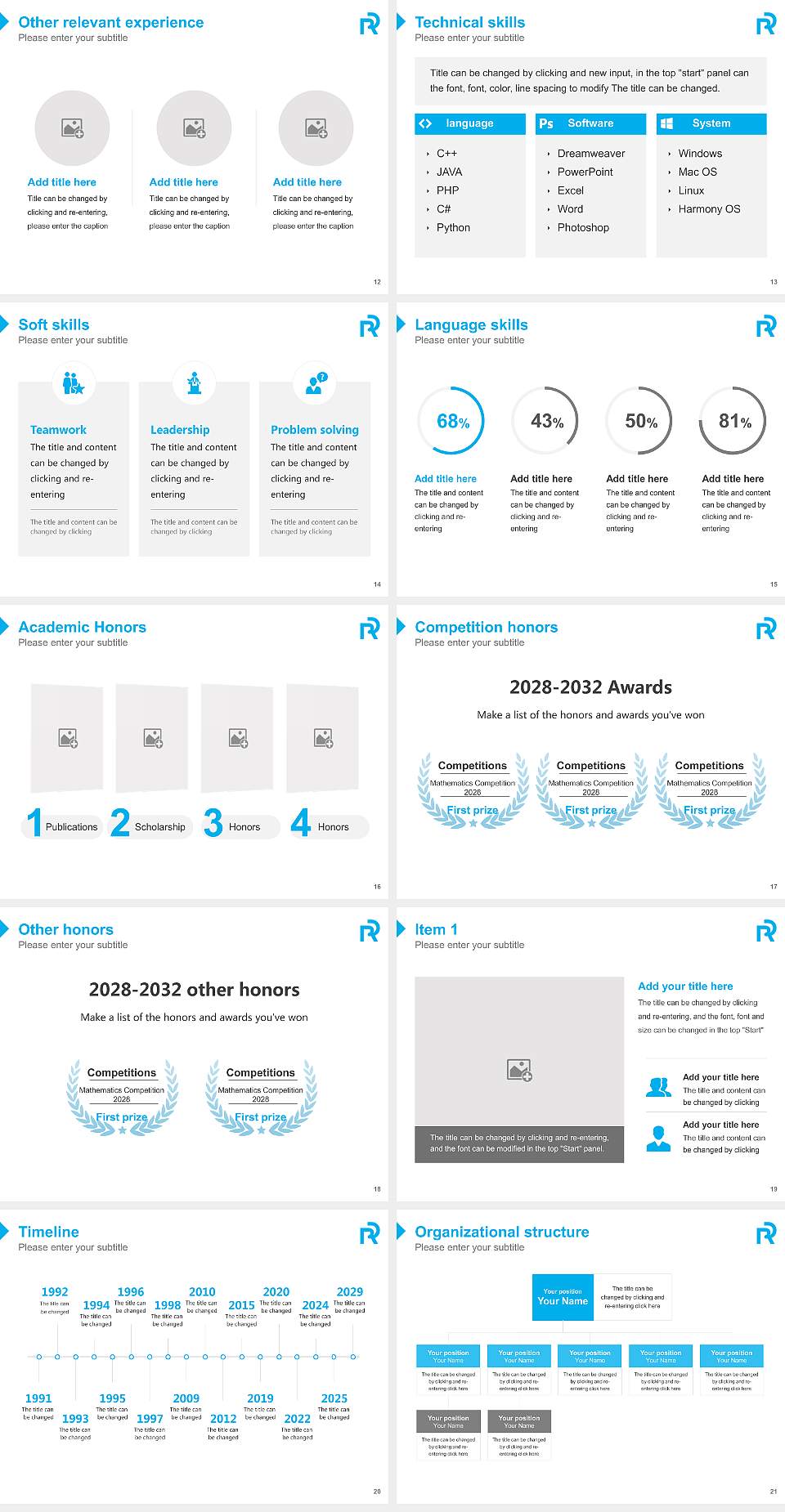 Rissho University Resume PPT Template4:3 ratio PPT effect preview image3