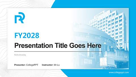 Rissho University Academic Presentation/Research Findings Report PPT Template