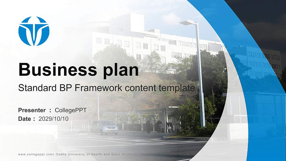 Osaka University of Health and Sport Sciences Competition/Entrepreneurship Contest PPT Template16:9 ratio PPT effect preview image