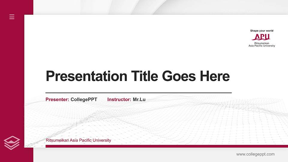 Ritsumeikan Asia Pacific University Thesis Proposal/Graduation Defense PPT Template16:9 ratio PPT effect preview image