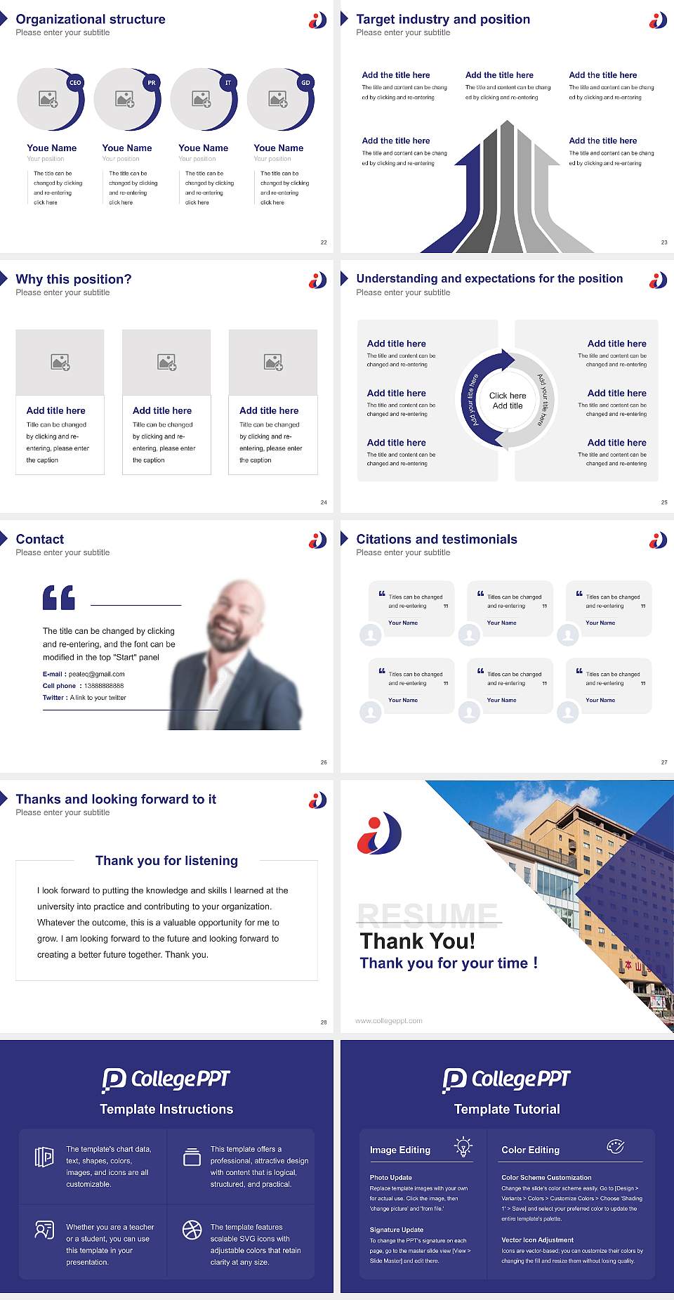 Okayama Healthcare Professional University Resume PPT Template4:3 ratio PPT effect preview image4