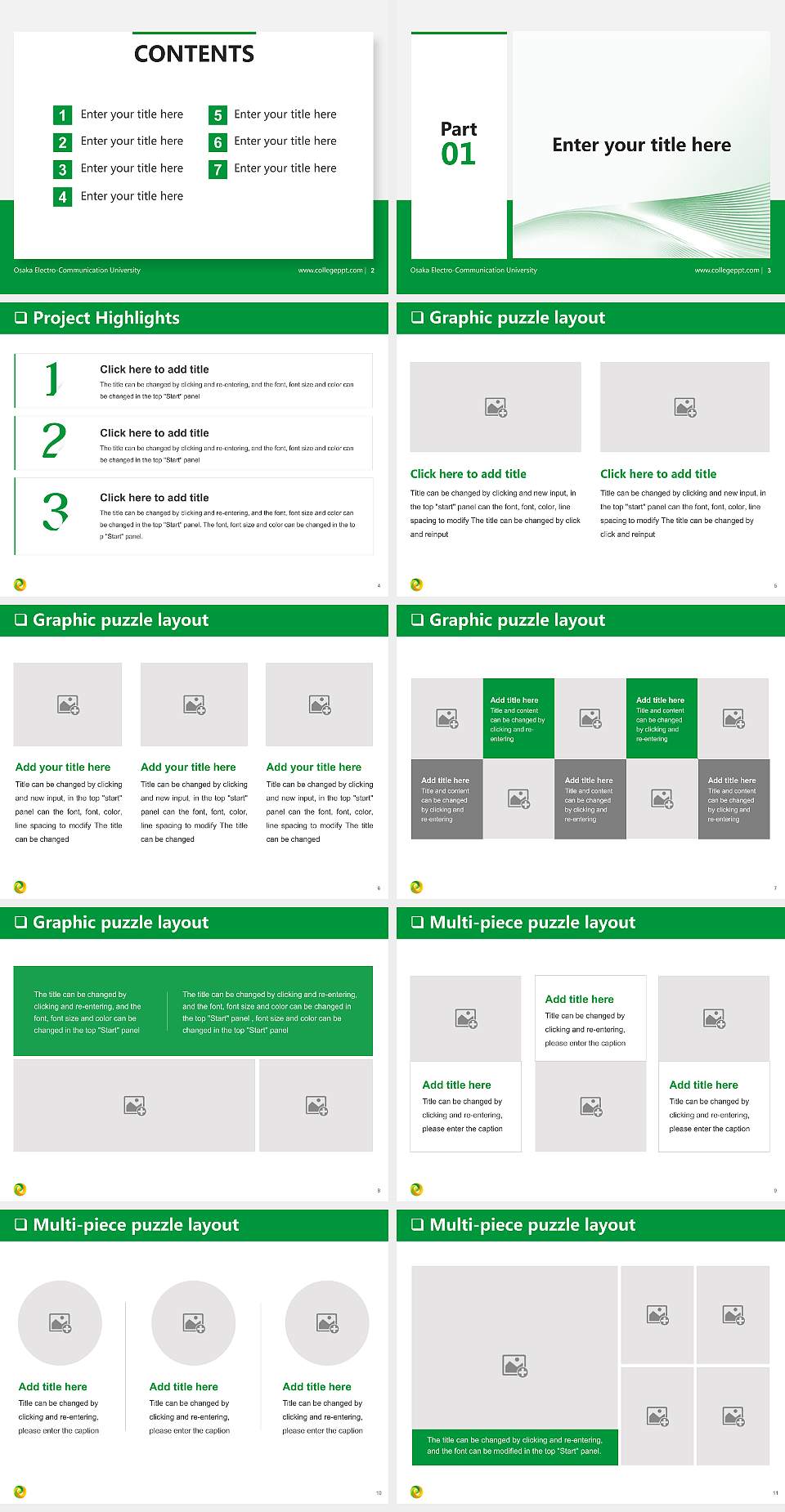 Osaka Electro-Communication University General PPT Template4:3 ratio PPT effect preview image2