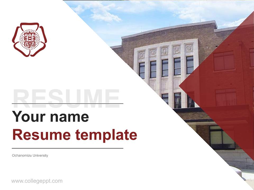 Ochanomizu University Resume PPT Template4:3 ratio PPT effect preview image5