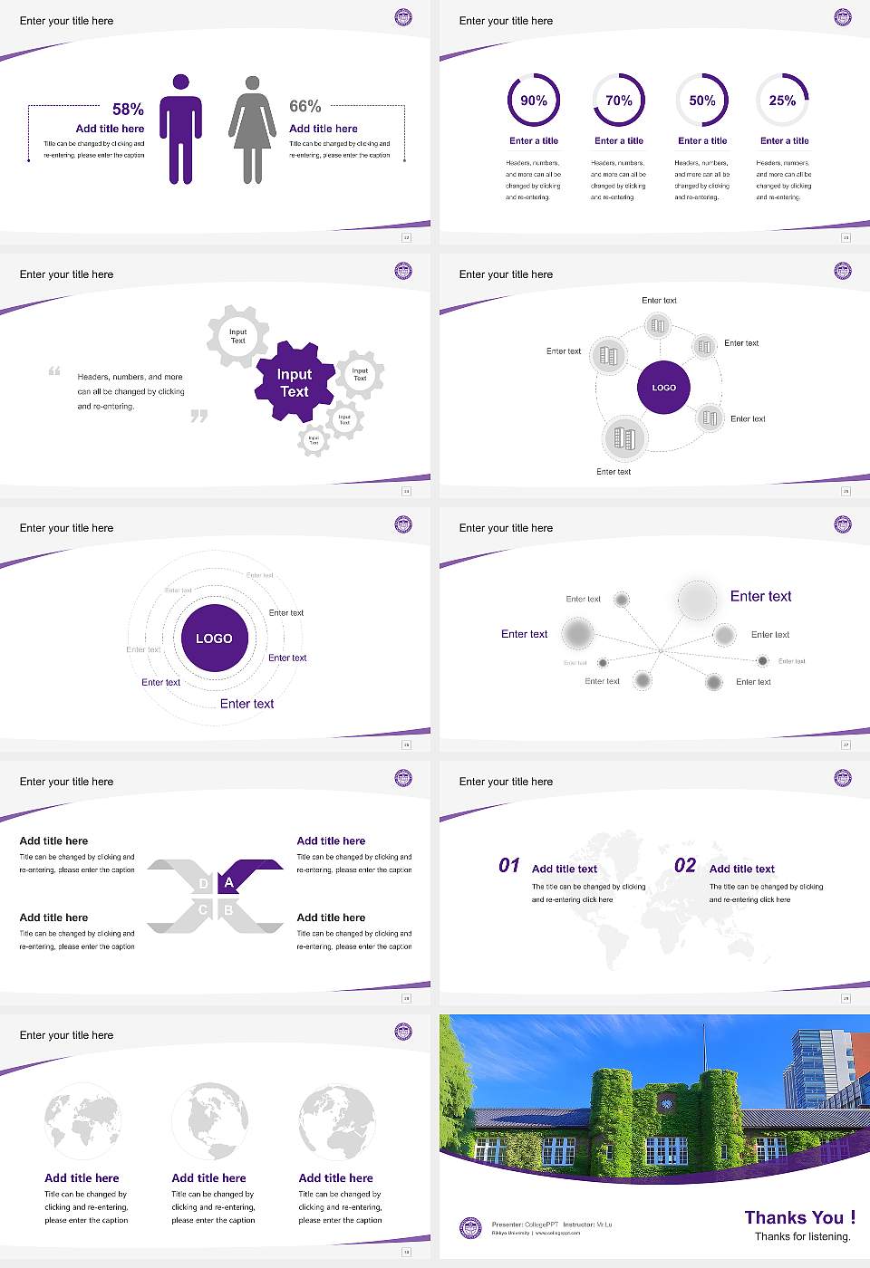 Rikkyo University Course/Courseware Creation PPT Template16:9 ratio PPT effect preview image4
