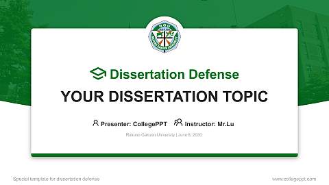 Rakuno Gakuen University Graduation Thesis Defense PPT Template
