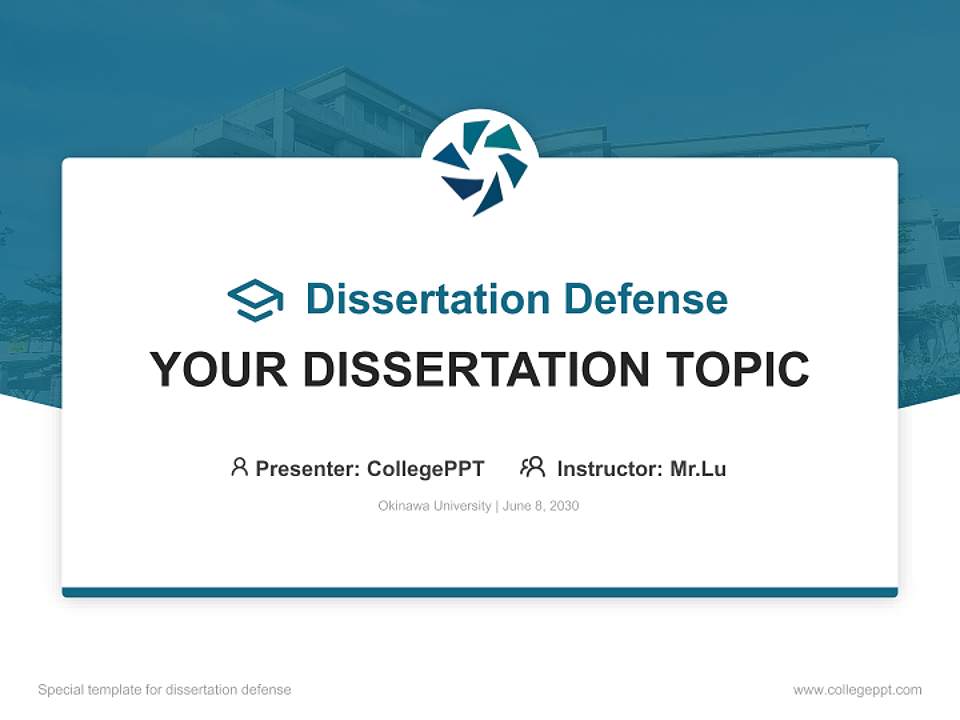 Okinawa University Graduation Thesis Defense PPT Template4:3 ratio PPT effect preview image7