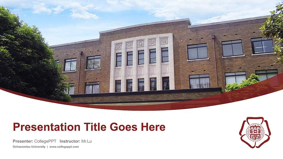 Ochanomizu University Course/Courseware Creation PPT Template16:9 ratio PPT effect preview image
