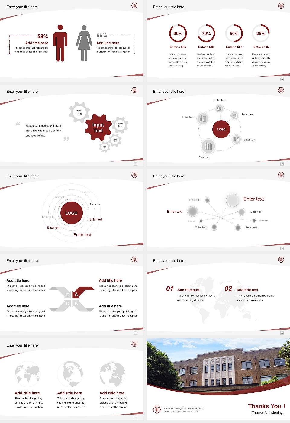 Ochanomizu University Course/Courseware Creation PPT Template16:9 ratio PPT effect preview image4