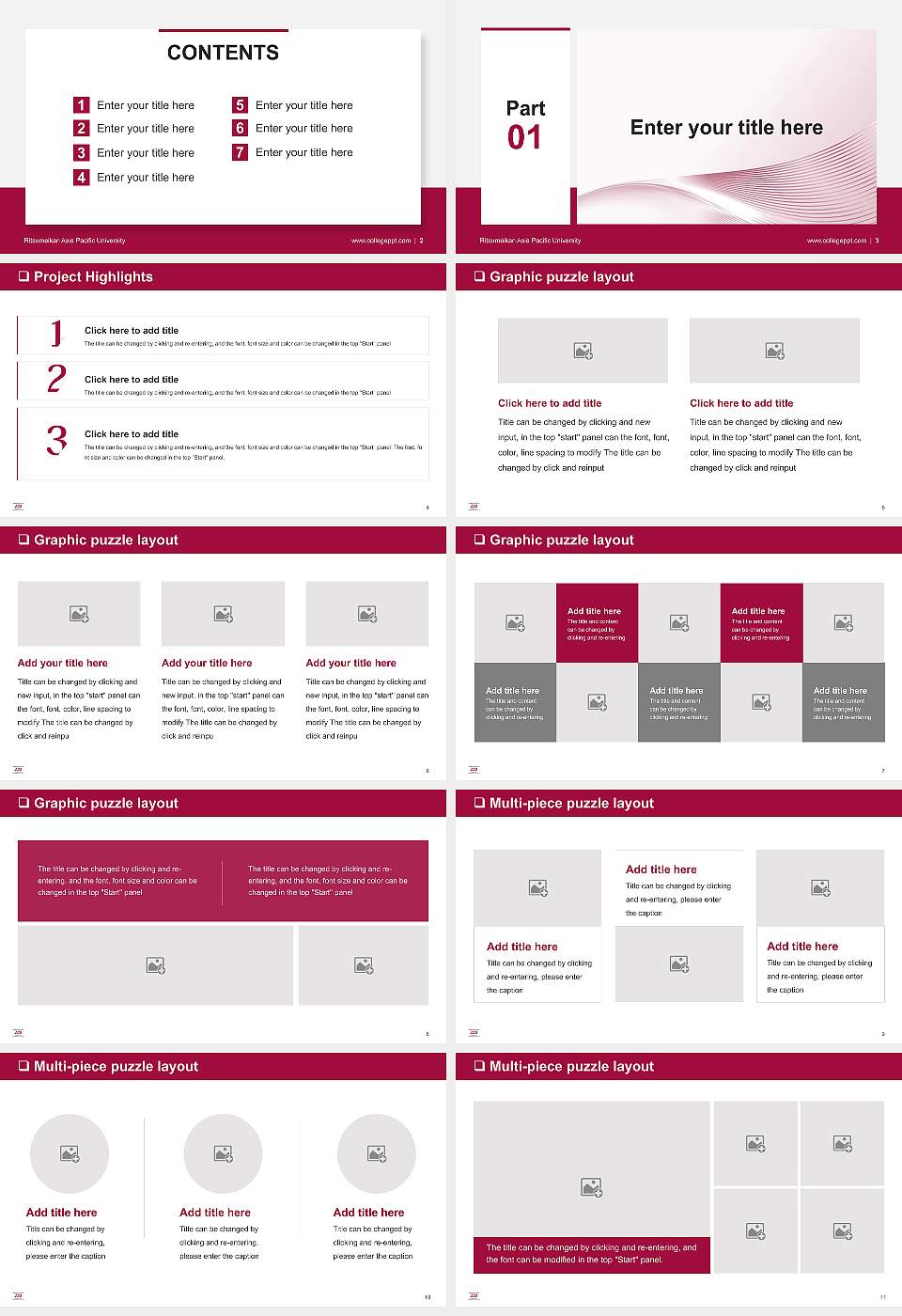 Ritsumeikan Asia Pacific University General PPT Template16:9 ratio PPT effect preview image2
