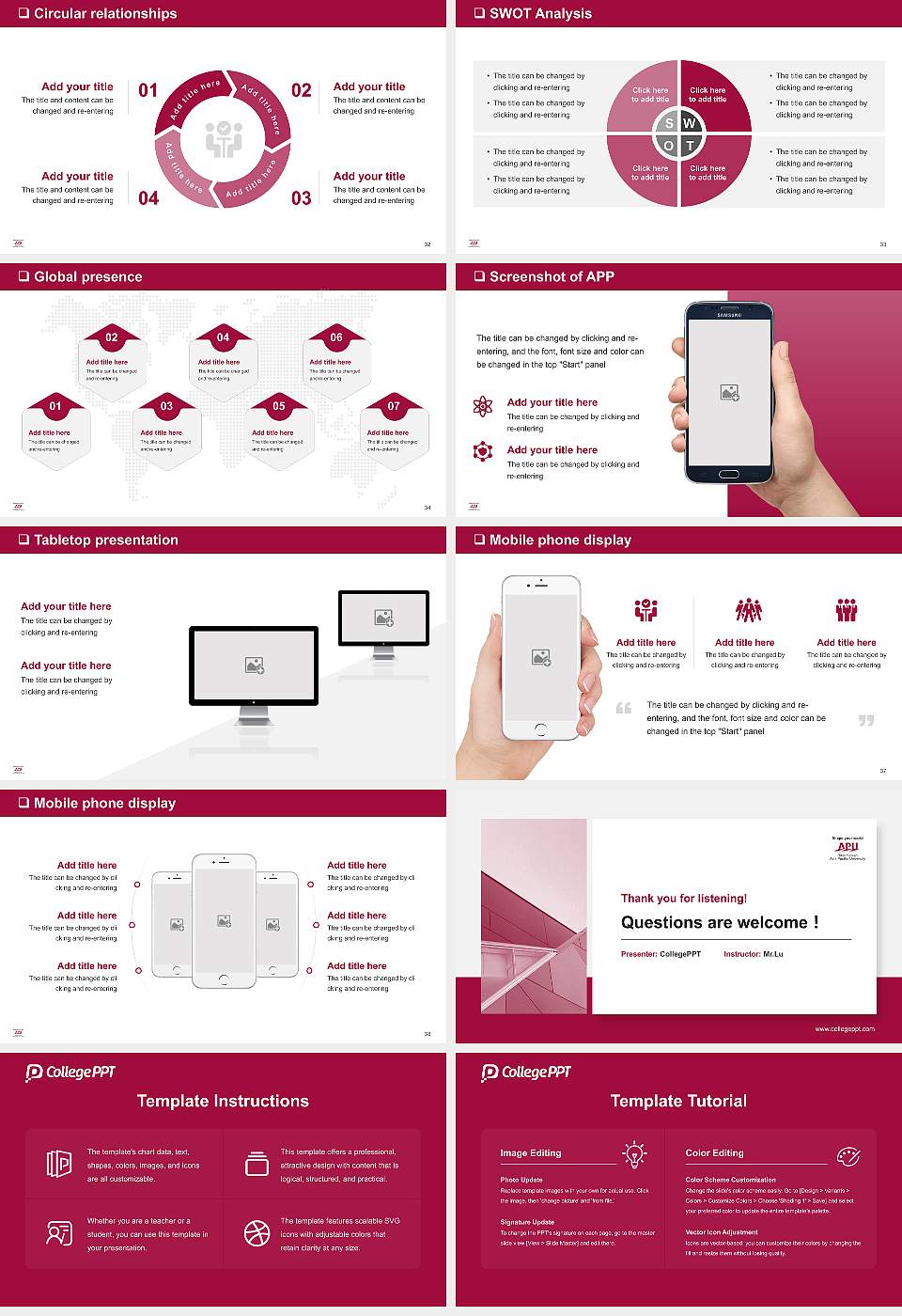 Ritsumeikan Asia Pacific University General PPT Template16:9 ratio PPT effect preview image5