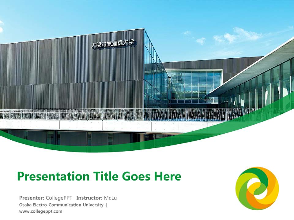 Osaka Electro-Communication University Course/Courseware Creation PPT Template4:3 ratio PPT effect preview image5