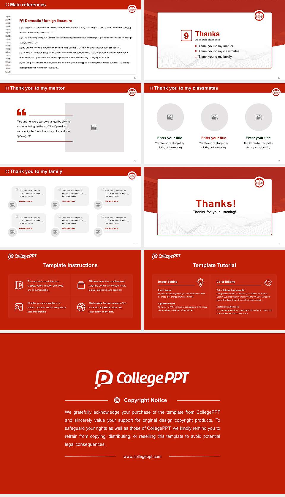 Ohu University Graduation Thesis Defense PPT Template16:9 ratio PPT effect preview image7