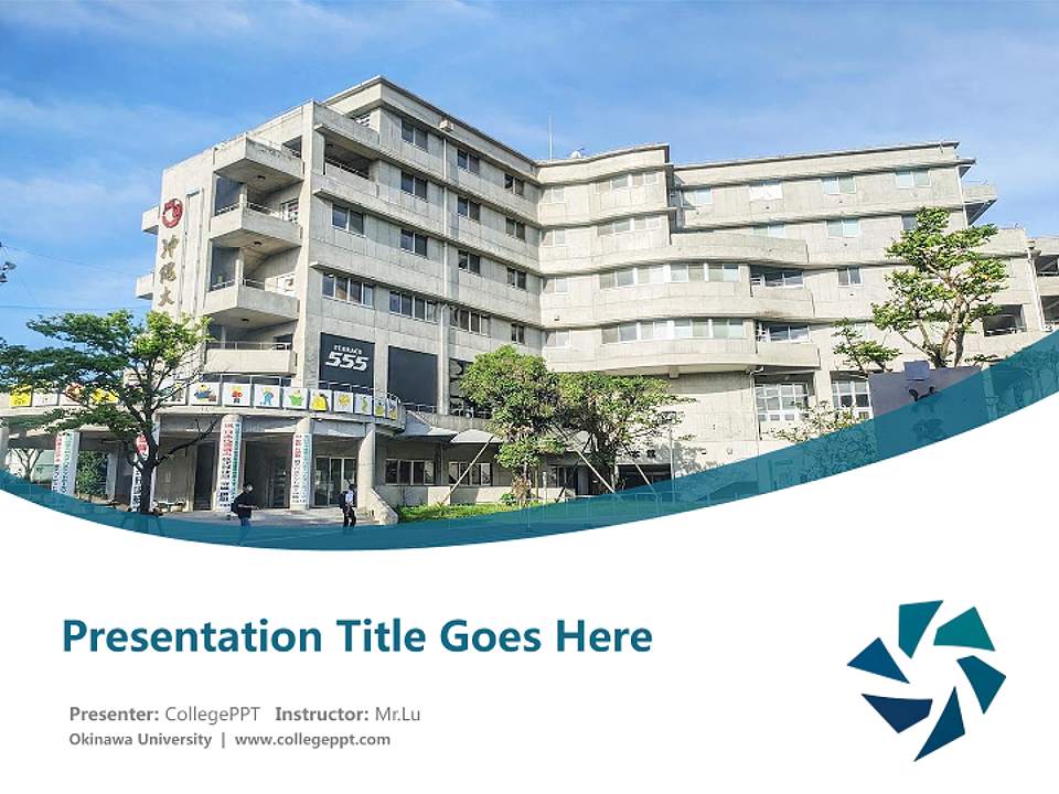 Okinawa University Course/Courseware Creation PPT Template4:3 ratio PPT effect preview image5