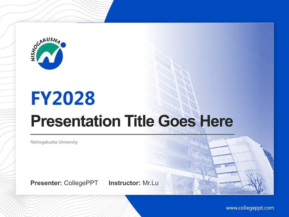 Nishogakusha University Academic Presentation/Research Findings Report PPT Template4:3 ratio PPT effect preview image5