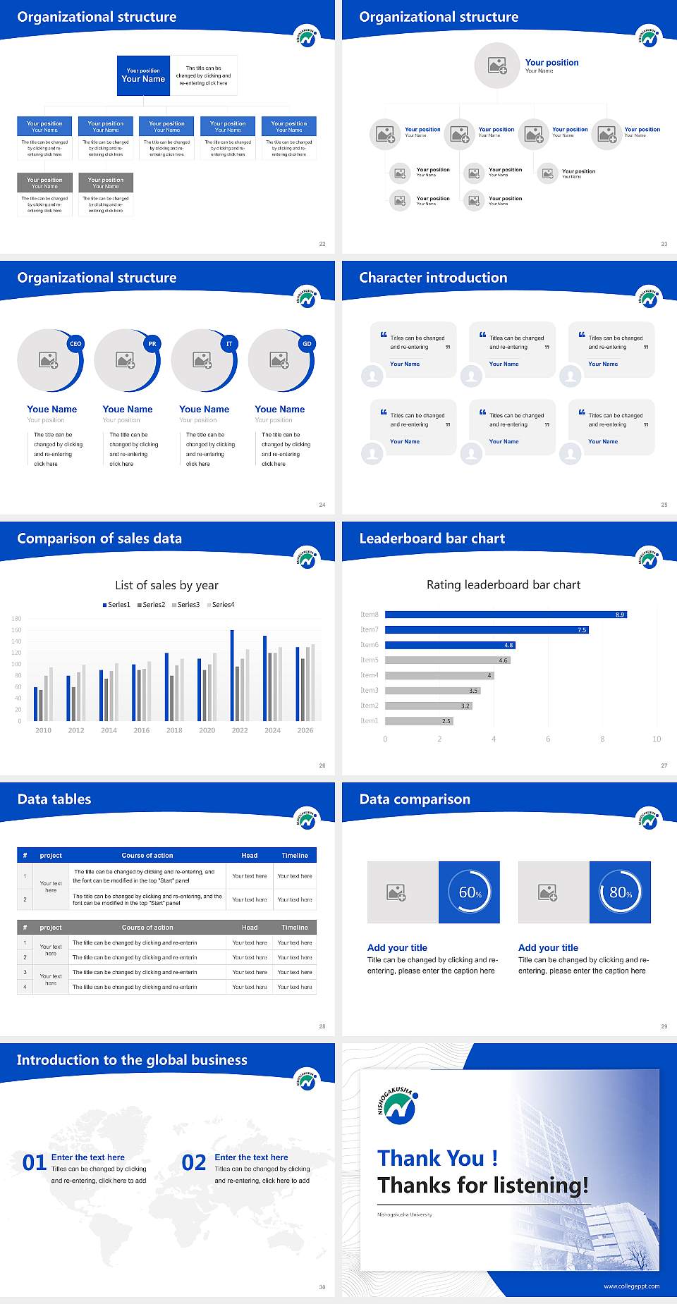 Nishogakusha University Academic Presentation/Research Findings Report PPT Template4:3 ratio PPT effect preview image4