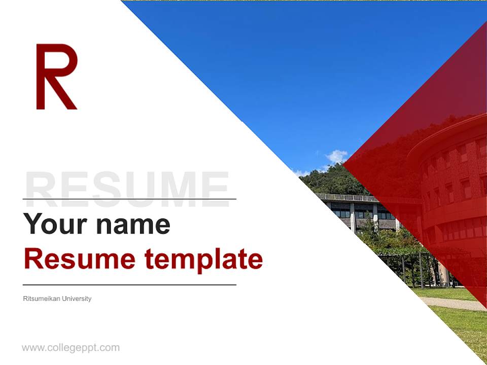 Ritsumeikan University Resume PPT Template4:3 ratio PPT effect preview image5