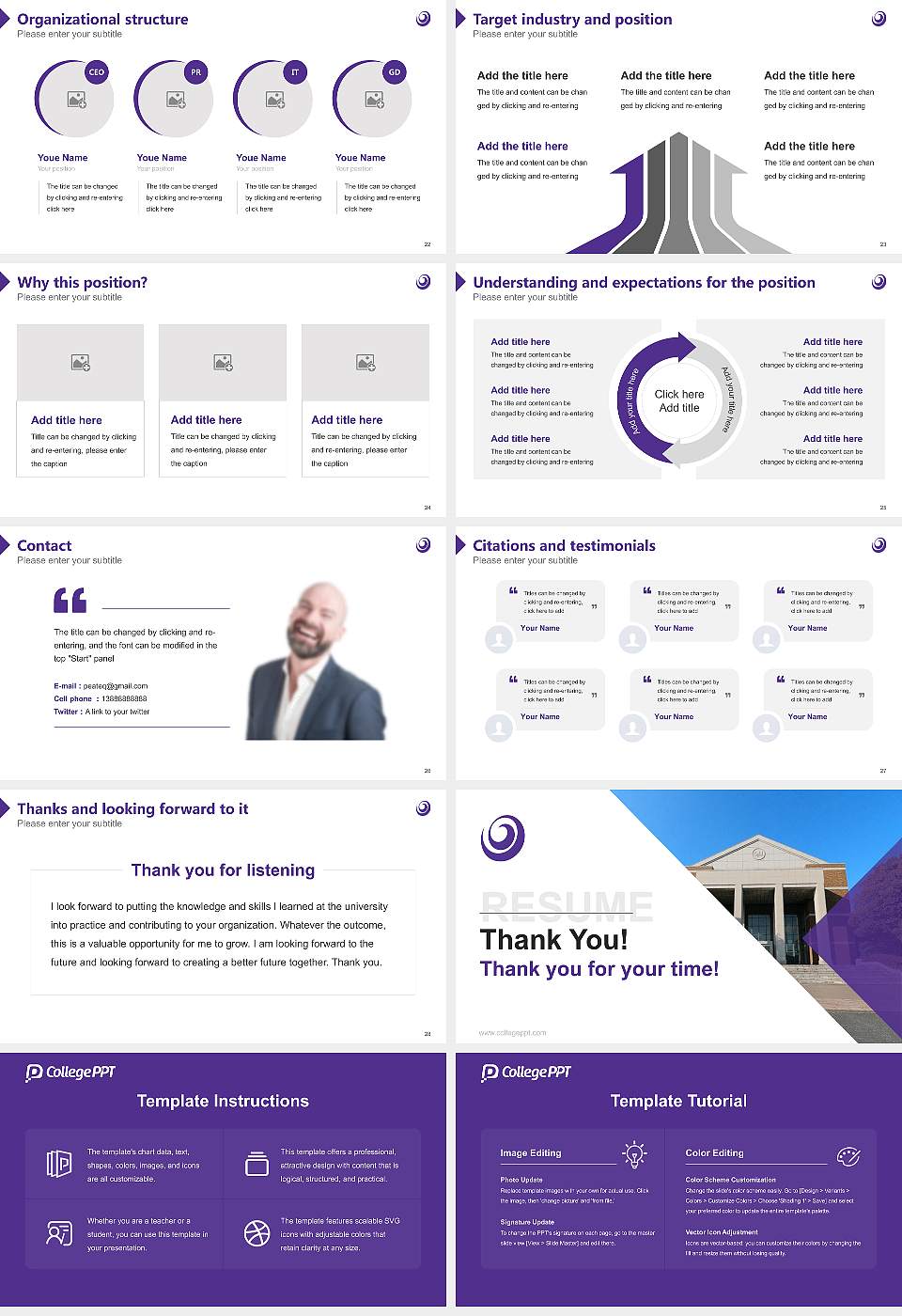 Okayama Prefectural University Resume PPT Template16:9 ratio PPT effect preview image4