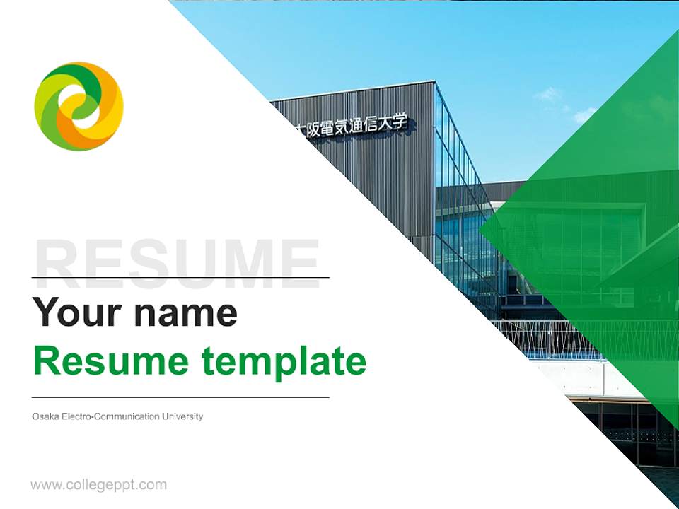 Osaka Electro-Communication University Resume PPT Template4:3 ratio PPT effect preview image5