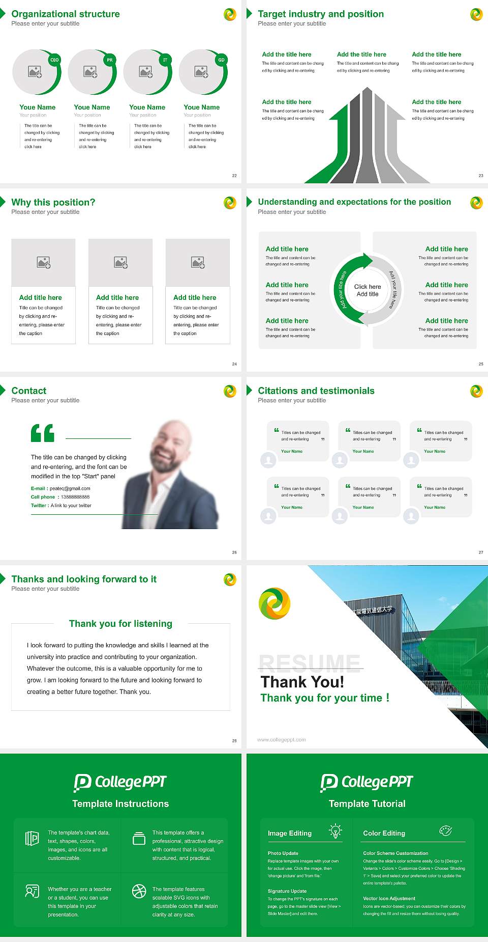 Osaka Electro-Communication University Resume PPT Template4:3 ratio PPT effect preview image4