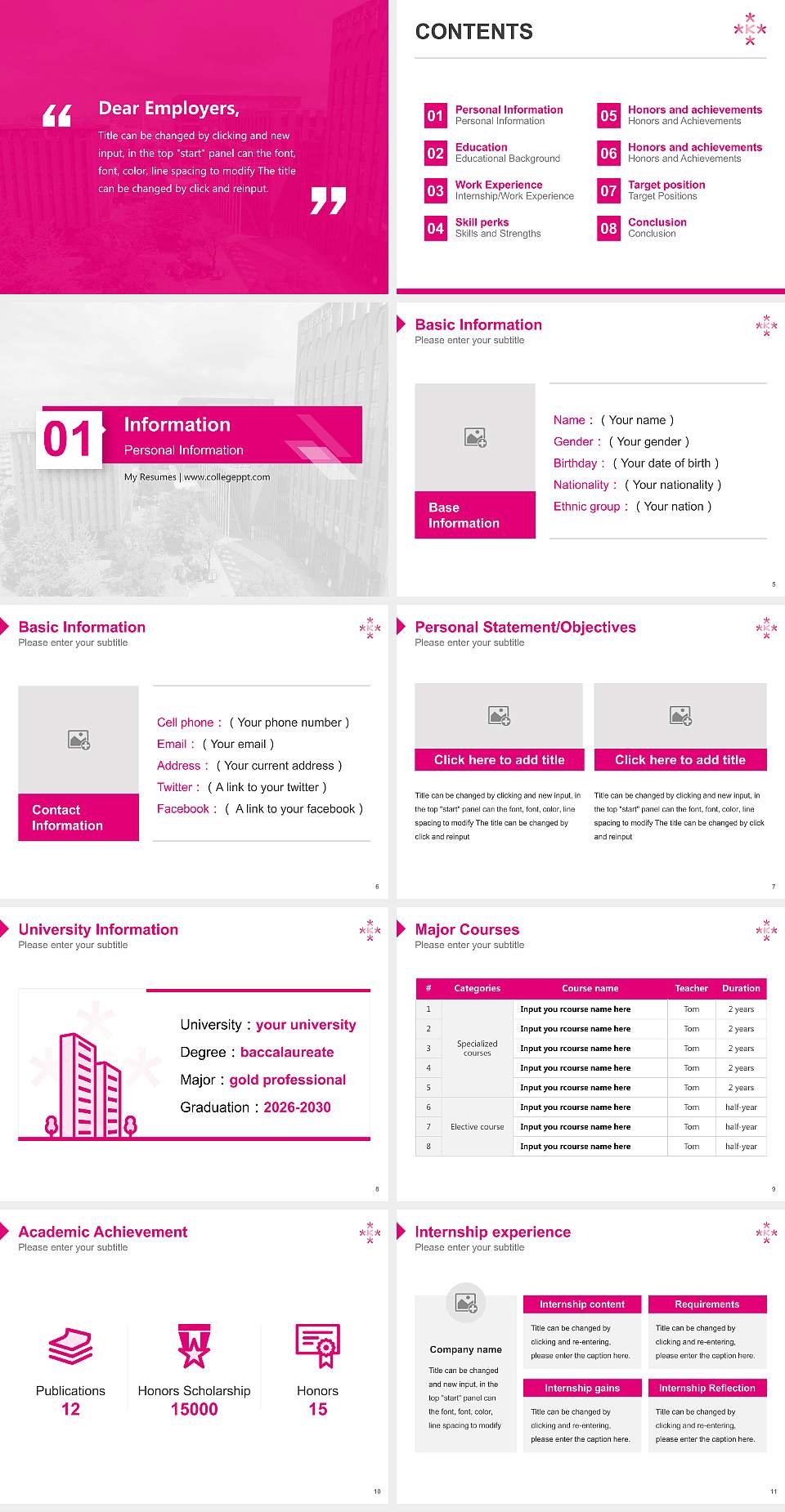 Osaka University of Economics Resume PPT Template4:3 ratio PPT effect preview image2