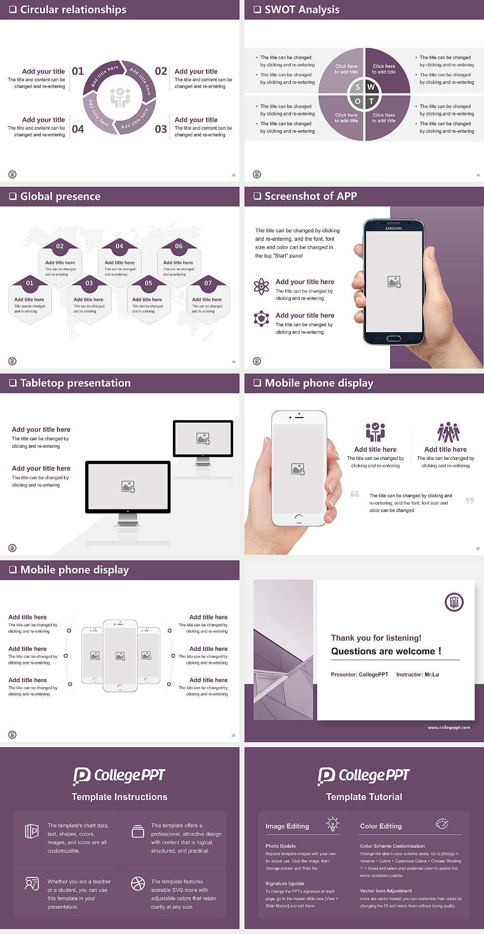 Otsuma Women’s University General PPT Template4:3 ratio PPT effect preview image5